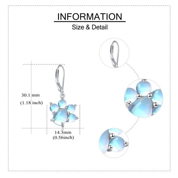 Sterling Silver Paw Print Earrings-3