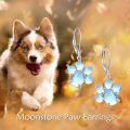 wholesale 925 Sterling Silver Moonstone Cat Claw Leverback Drop Dangle Earrings for Women Girls-0-4