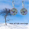 wholesale Sterling Silver Tree of Life Dangle Earrings for Women Girls Jewelry Gifts-0-3