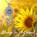 wholesale 925 Sterling Silver Sunflower Urn Pendant Keepsake Memorial Jewelry-0-5