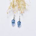 wholesale 925 Sterling Silver Blue Crystal Skull Drop Earrings for Women-0-3