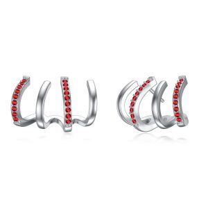 Sterling Silver Claw Cuff Stud Earrings-0