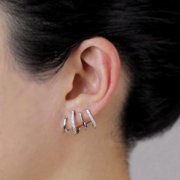 Sterling Silver Claw Cuff Stud Earrings-3