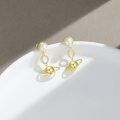 wholesale 925 Sterling Silver Gold-Plated Saturn Planet Dangle Earrings with Pearls and Cubic Zirconia for Women-0-2