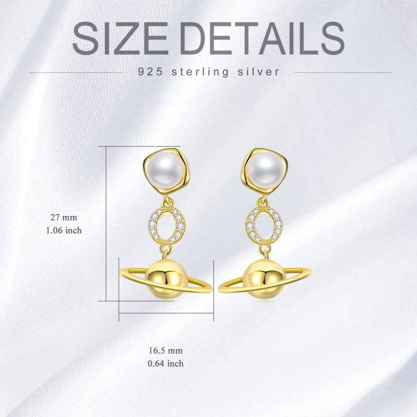 Sterling Silver Pearl Drop Earrings -4