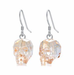 Sterling Silver Skull Earrings -0