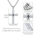 wholesale 925 Sterling Silver Cross Pendant Necklace with Black Stones for Men-0-5