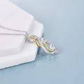 wholesale 925 Sterling Silver Cubic Zirconia Accent Infinity Heart Pendant Necklaces for Women-0-1