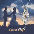 wholesale 925 Sterling Silver Cubic Zirconia Accent Infinity Heart Pendant Necklaces for Women-0-5
