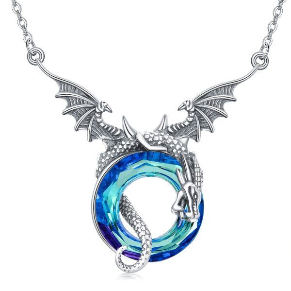 Sterling Silver Dragon Necklace-0