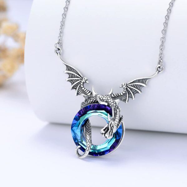 Sterling Silver Dragon Necklace-1