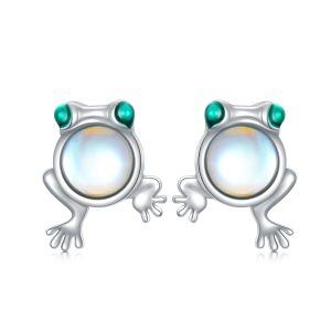 Sterling Silver Frog Earrings-0