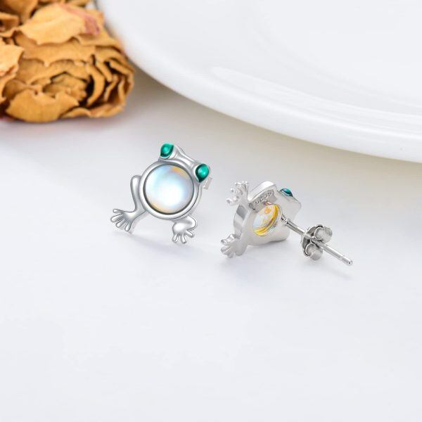 Sterling Silver Frog Earrings-2