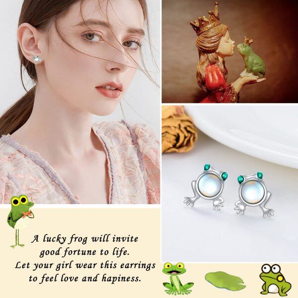 Sterling Silver Frog Earrings-4