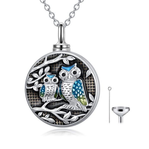 Sterling Silver Owl Necklace-0