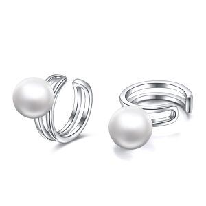 Sterling Silver Baroque Freshwater Pearl Earrings -0