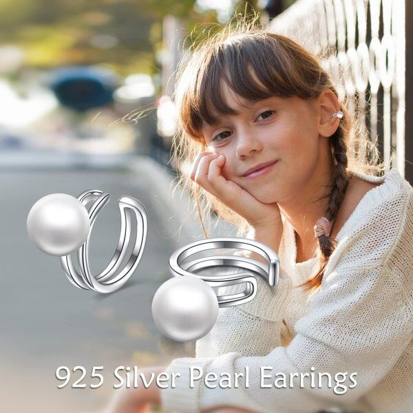 Sterling Silver Baroque Freshwater Pearl Earrings -3