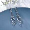 wholesale 925 Sterling Silver Twisted Oval Drop Dangle Earrings for Women-0-5