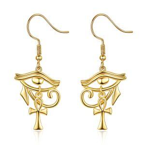 Sterling Silver Eye of Horus Earrings-0