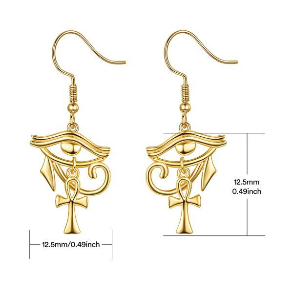 Sterling Silver Eye of Horus Earrings-1