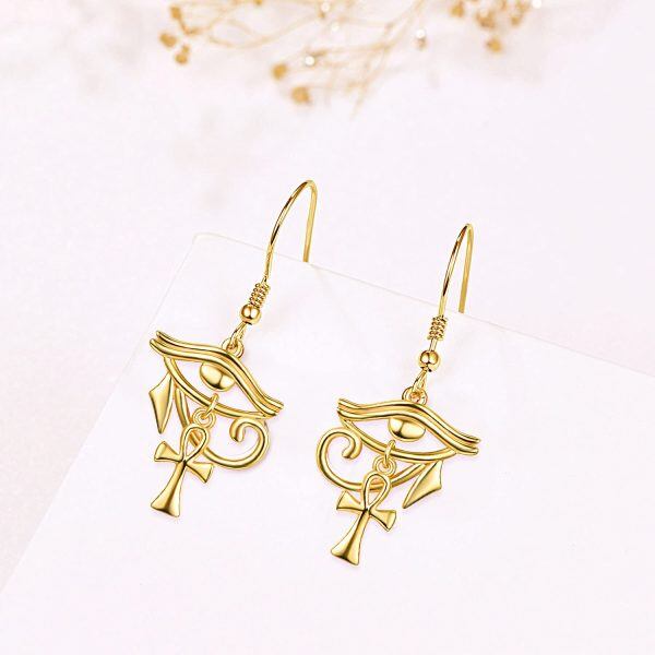 Sterling Silver Eye of Horus Earrings-2