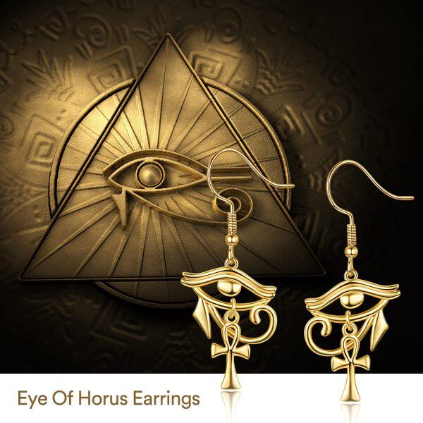 Sterling Silver Eye of Horus Earrings-5