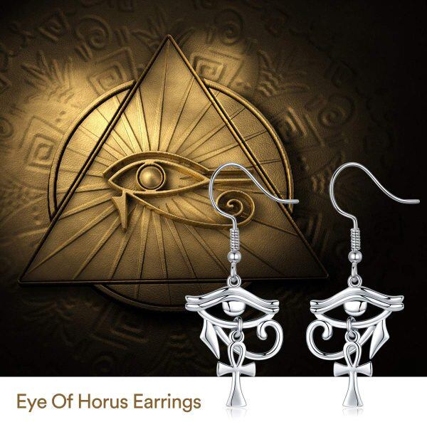 Sterling Silver Eye of Horus Earrings-6