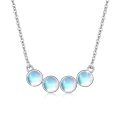 wholesale 925 Sterling Silver Rainbow Moonstone Bar Pendant Necklace for Women - Vintage Style-0-0