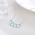 wholesale 925 Sterling Silver Rainbow Moonstone Bar Pendant Necklace for Women - Vintage Style-0-1