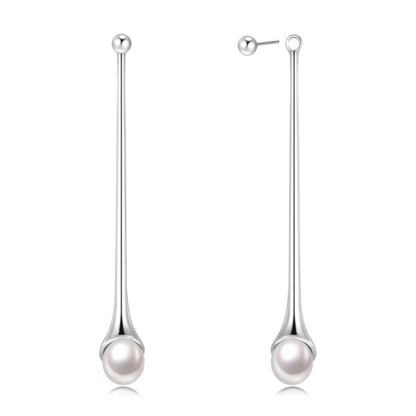 Sterling Silver Water Drop Ball Stud Earrings -0