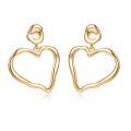 wholesale 925 Sterling Silver Gold Plated Heart Shape Drop Earrings for Women-0-0