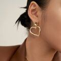 wholesale 925 Sterling Silver Gold Plated Heart Shape Drop Earrings for Women-0-2