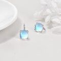 wholesale 925 Sterling Silver Blue Moonstone Cushion Cut Leverback Hoop Earrings for Women Birthdays Gift Ideas-0-4
