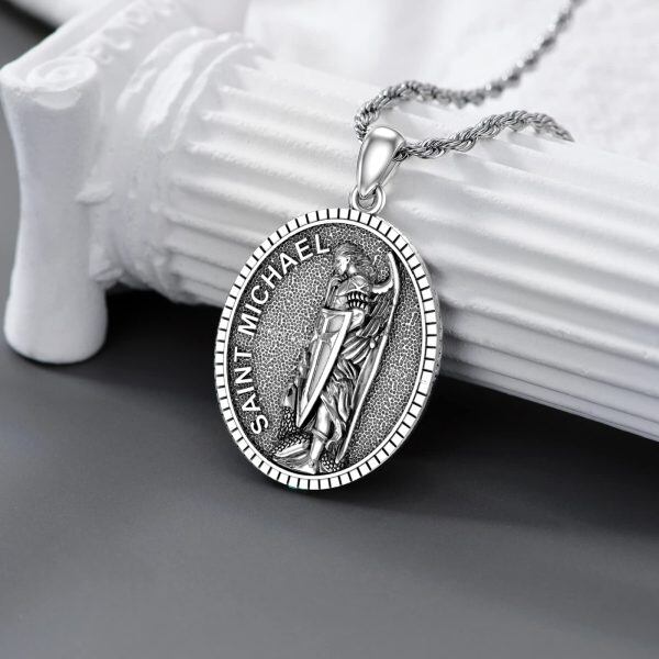 Sterling Silver Saint Michael Necklace -1