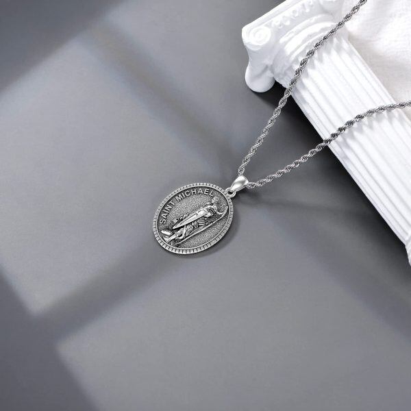 Sterling Silver Saint Michael Necklace -2