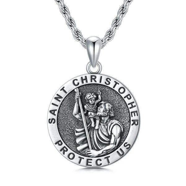 Sterling Silver Saint Michael Necklace -4