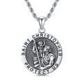 wholesale 925 Sterling Silver Archangel StMichael Protect Us Pendant Necklace for Men-0-4