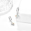 wholesale 925 Sterling Silver White Opal Butterfly Cat Dangle Hoop Earrings for Women-0-2