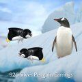 wholesale 925 Sterling Silver Penguin Origami Stud Earrings for Women Girls Gift Idea-0-5