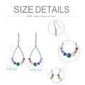 wholesale 925 Sterling Silver Rainbow 7 Chakra Gemstone Drop Earrings-0-4