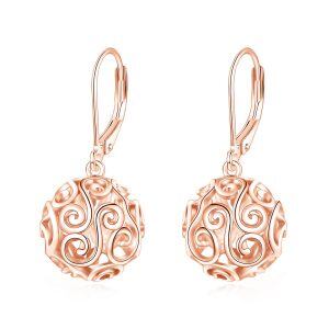 Sterling Silver Ball Dangle Drop Earrings-0