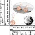wholesale 925 Sterling Silver Plated Rose Gold  Hollow Scrollwork Round Ball Leverback Drop Earrings for Women-0-2