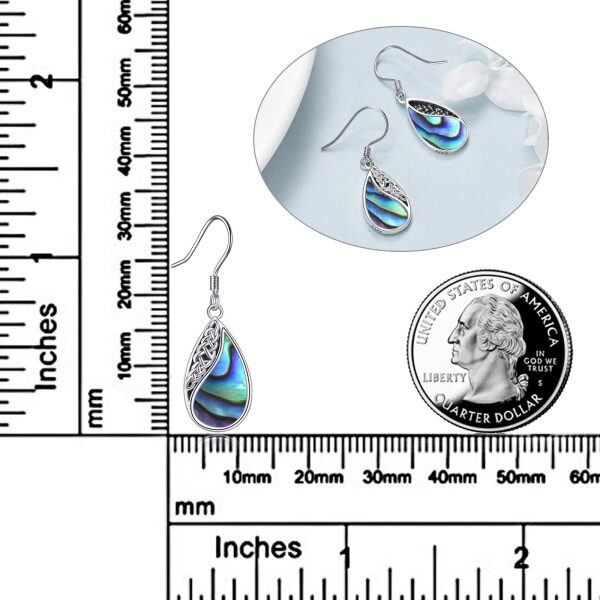 Sterling Silver Celtic Abalone Shell Dangle Earrings -1