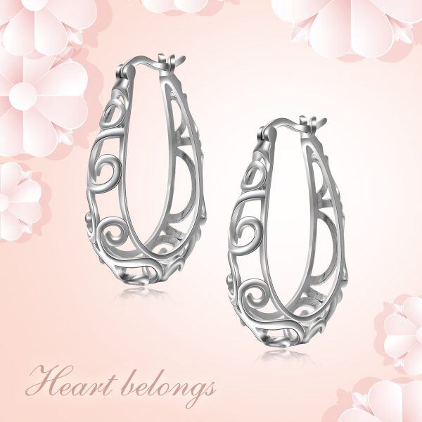 Sterling Silver Twisted Hoop Earrings -2