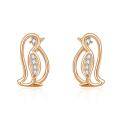 wholesale Sterling Silver Cubic Zirconia Penguin Stud Earrings for Women Christmas Gifts-0-0