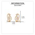wholesale Sterling Silver Cubic Zirconia Penguin Stud Earrings for Women Christmas Gifts-0-1