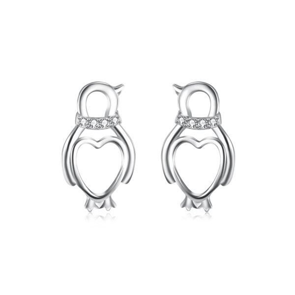 Sterling Silver Penguin Stud Earring -0