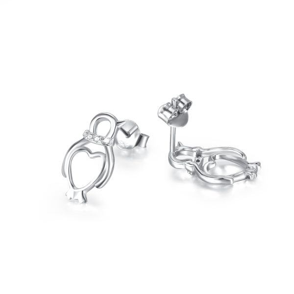 Sterling Silver Penguin Stud Earring -3