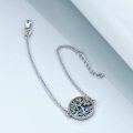 wholesale 925 Sterling Silver Ankle Anklet w/Abalone Shell & Blue Opal Crystals - Tree Of Life Design-0-1
