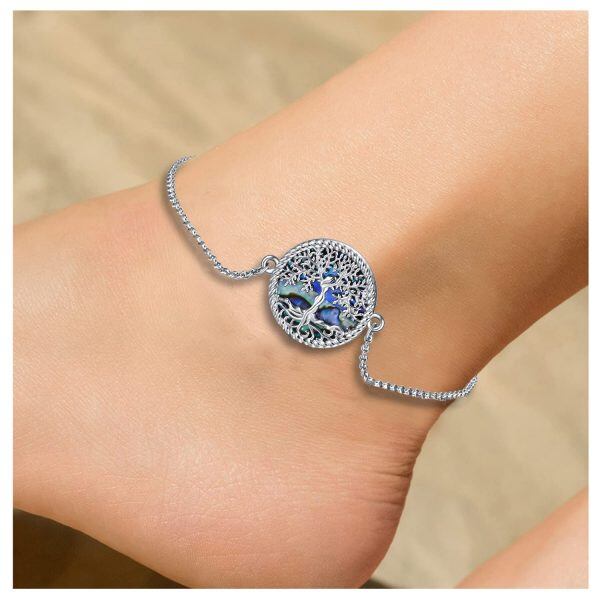 Sterling Silver Tree Of Life Anklet-5